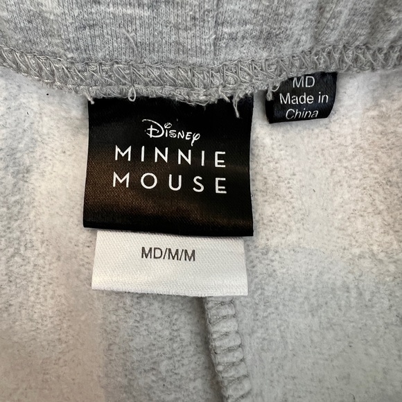DISNEY 2 PC WORN ONCE! WOMEN JUNIOR’S MINNIE MOUSE HOODIE & SWEATS IN GRAY SZ M - Picture 9 of 9